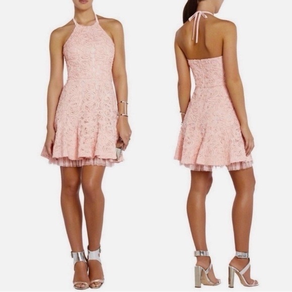 BCBGMaxAzria Dresses & Skirts - BCBG Max Azria Pink Lace Cocktail Dress